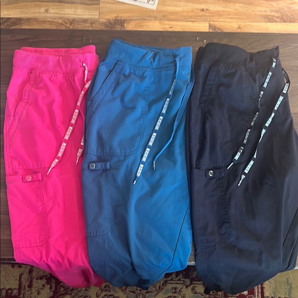 Med Couture scrub Joggers - Vibrant Pink, Deep Blue, Classic Black